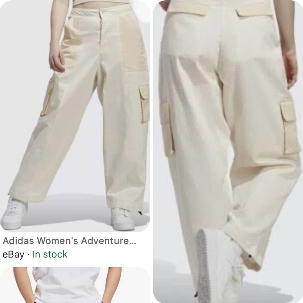 adidas White Cargo Track Pants - Picture 3 of 8